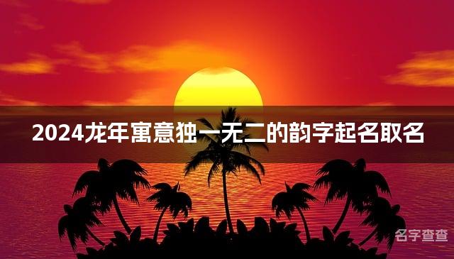 2024龙年寓意独一无二的韵字起名取名