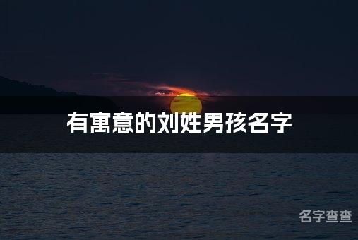 有寓意的刘姓男孩名字,刘姓男孩名字高端大气