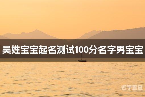 吴姓宝宝起名测试100分名字男宝宝 最高分吴姓名字