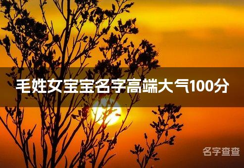 毛姓女宝宝名字高端大气100分(精选美名)