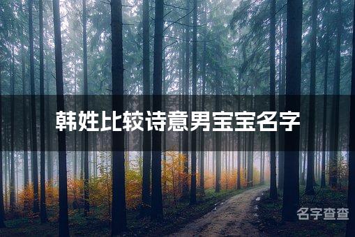 韩姓比较诗意男宝宝名字,男宝宝有古风诗意的名字